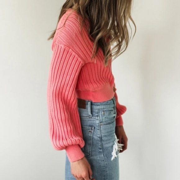 💗NWT Free People All Yours Cardigan in Bubblegum - Picture 9 of 14